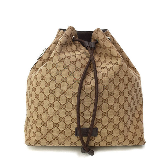 Gucci Canvas Drawstring GG Backpack - Picture 1 of 8